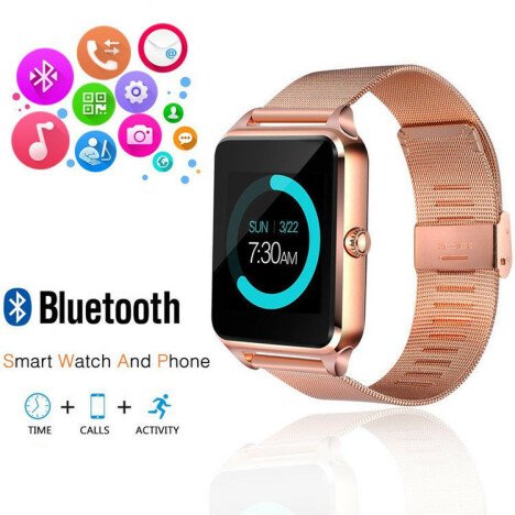 Ceas Smartwatch cu Telefon iUni GT08s Plus, Curea Metalica, Touchscreen, BT, Camera, Notificari, Gol